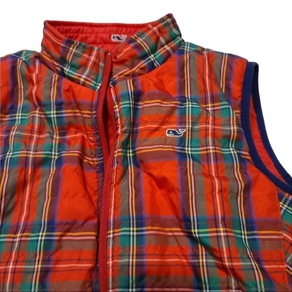 Kids Vineyard Vines Reversible Plaid Vest, Red  Size Large, 14 - Picture 9 of 9